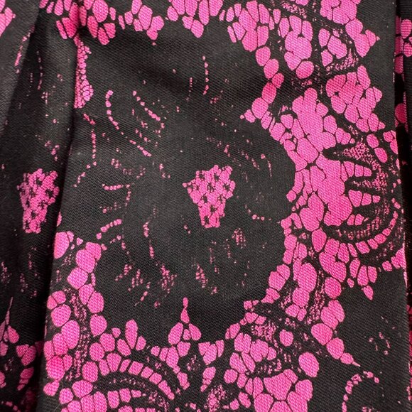 Milly Minis Girls Skirt Hot Pink Lace Print Overlay Adjustable Waist Pleated - Picture 3 of 7